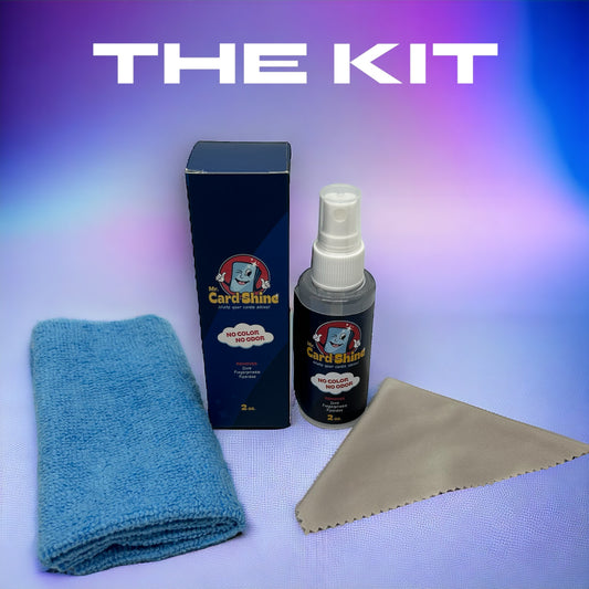 The Kit Mr Card Shine Sports / Trading Card Cleaning and Polish Spray 2 oz. with microfiber and fine cloth